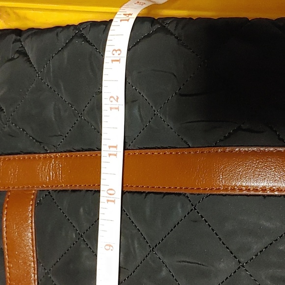 Talbots Black Quilted Shoulder Bag with Faux Leather Straps - Picture 11 of 14